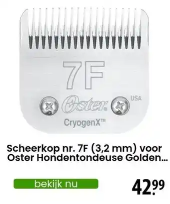 Zooplus Scheerkop nr. 7F (3,2 mm) voor Oster Hondentondeuse Golden A5 aanbieding