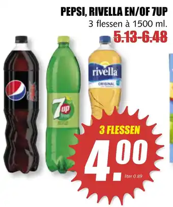 MCD Supermarkt Pepsi, Rivella En/Of 7Up 1500 ml aanbieding