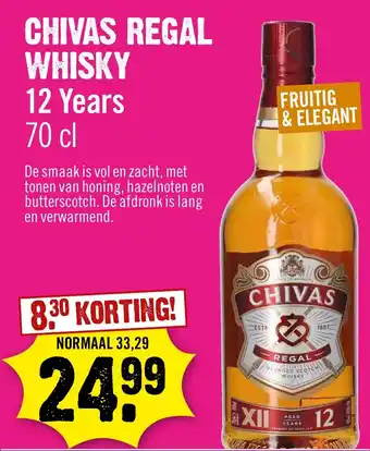 Dirck 3 CHIVAS REGAL WHISKY 12 Years 70 cl aanbieding