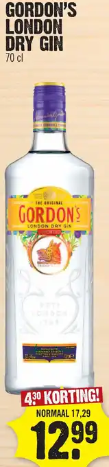 Dirck 3 GORDON'S LONDON DRY GIN 70 cl aanbieding