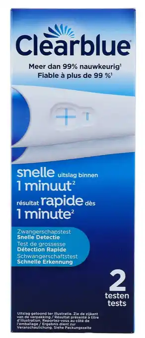 De Online Drogist Clearblue Zwangerschapstest Snelle Detectie aanbieding