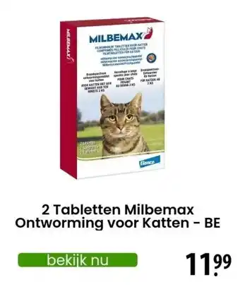 Zooplus 2 Tabletten Milbemax Ontworming voor Katten - BE aanbieding