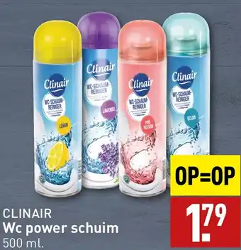 ALDI CLINAIR Wc power schuim 500 ml. aanbieding