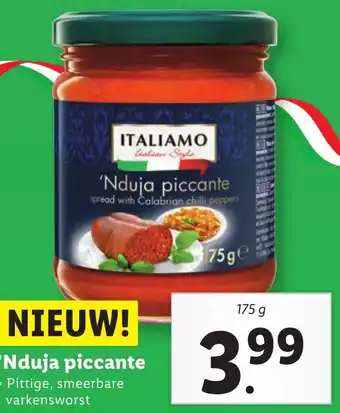 Lidl Nduja piccante 175g aanbieding