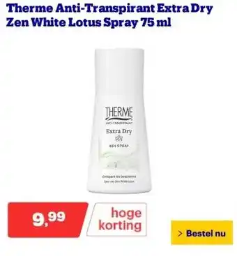 Bol.com Therme Anti-Transpirant Extra Dry Zen White Lotus Spray 75 ml aanbieding