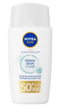 De Online Drogist Nivea Sun Derma Skin Clear Fluid SPF50+ aanbieding