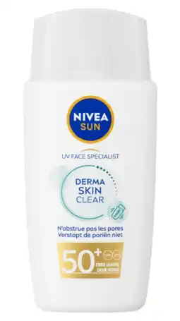 De Online Drogist Nivea Sun Derma Skin Clear Fluid SPF50+ aanbieding