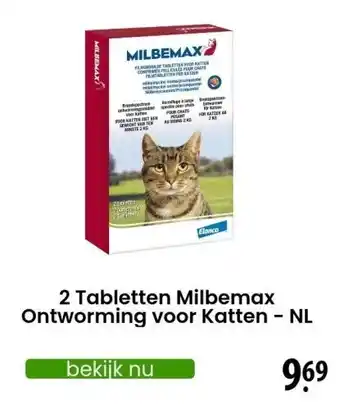 Zooplus 2x2 Tabletten Milbemax Ontworming voor Katten - NL aanbieding