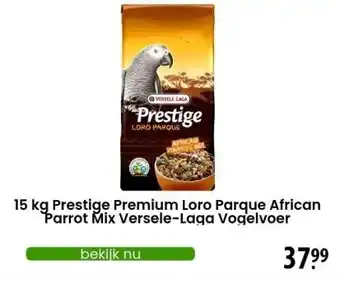 Zooplus 15kg Prestige Papegaai Versele-Laga Papegaaienvoer aanbieding
