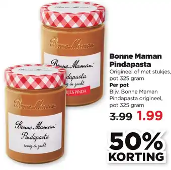 PLUS Bonne Maman Pindapasta 325g aanbieding