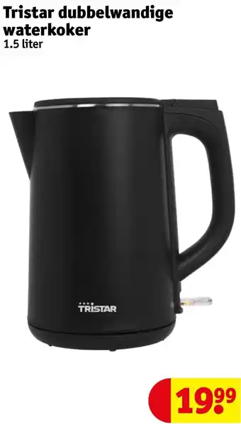 Kruidvat Tristar dubbelwandige waterkoker 1.5 liter aanbieding