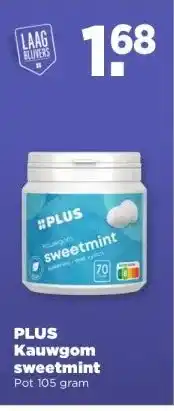 PLUS PLUS Kauwgom sweetmint aanbieding