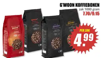 MCD Supermarkt G'woon Koffiebonen 100 gram aanbieding