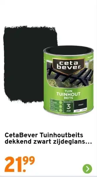 GAMMA CetaBever Tuinhoutbeits dekkend zwart zijdeglans. aanbieding