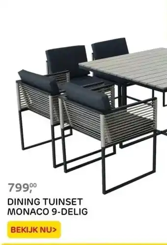 Praxis DINING TUINSET MONACO 9-DELIG aanbieding