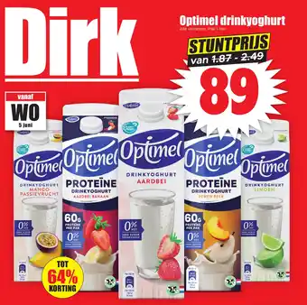 Dirk Optimel drinkyoghurt aanbieding