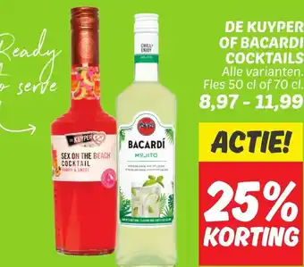 Dekamarkt DE KUYPER OF BACARDI COCKTAILS aanbieding