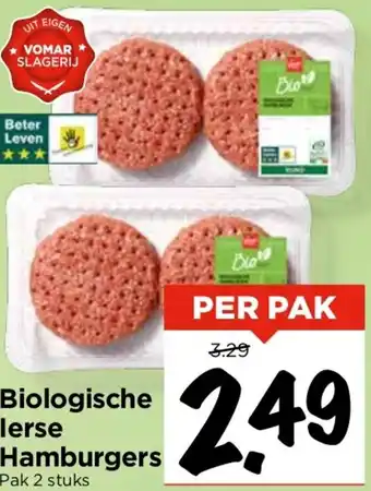 Vomar Voordeelmarkt Biologische lerse Hamburgers aanbieding