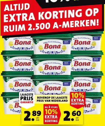 Boni Bona margarine voor op brood, kuip 500 gram. aanbieding