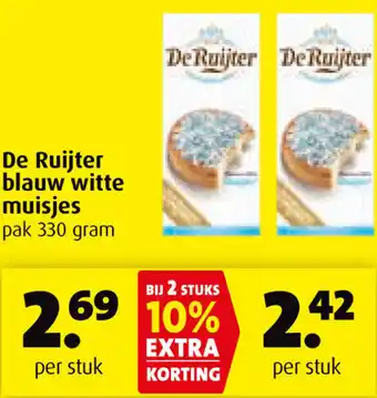 Boni De Ruijter blauw witte muisjes 330 gram aanbieding