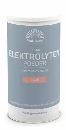 De Online Drogist Mattisson Healthstyle Vegan Elektrolyten Poeder Peach aanbieding