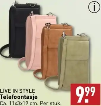 ALDI LIVE IN STYLE Telefoontasje aanbieding