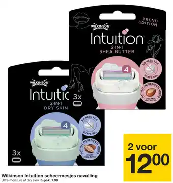 Zeeman Wilkinson Intuition scheermesjes navulling aanbieding