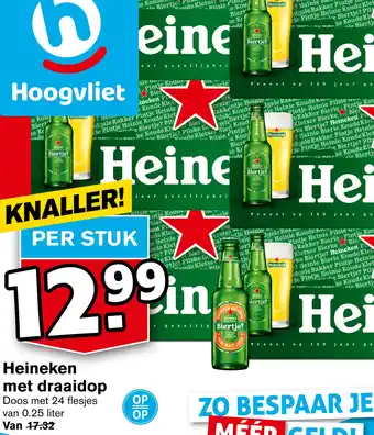 Hoogvliet Heineken met draaidop 24 x 0.25L aanbieding