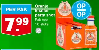 Hoogvliet Oranje knaller party shot aanbieding