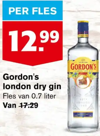 Hoogvliet Gordon's london dry gin 0.7 liter aanbieding