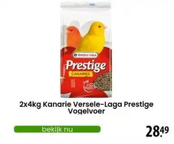 Zooplus 2x4kg Kanarie Versele-Laga Prestige Vogelvoer aanbieding