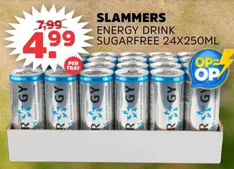 Sahan Supermarkten SLAMMERS ENERGY DRINK SUGARFREE 24X250ML aanbieding