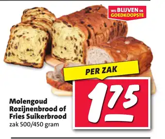 Nettorama Molengoud Rozijnenbrood of Fries Suikerbrood aanbieding