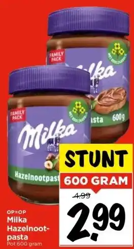 Vomar Voordeelmarkt Milka Hazelnootpasta aanbieding