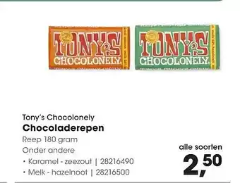 HANOS Tony's Chocolonely Chocoladerepen aanbieding