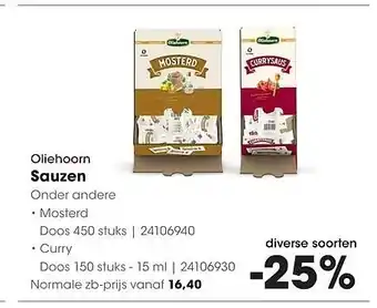 HANOS Oliehoorn Sauzen aanbieding