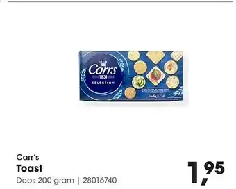 HANOS Carr's Toast aanbieding