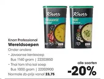 HANOS Knorr Professional Wereldsoepen aanbieding