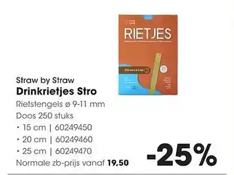 HANOS Straw by Straw Drinkrietjes Stro aanbieding