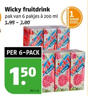 Poiesz Wicky fruitdrink aanbieding