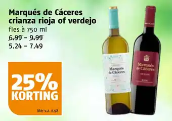 Poiesz Marqués de Cáceres crianza rioja of verdejo aanbieding