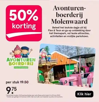 Etos Avonturen- boerderij Molenwaard aanbieding