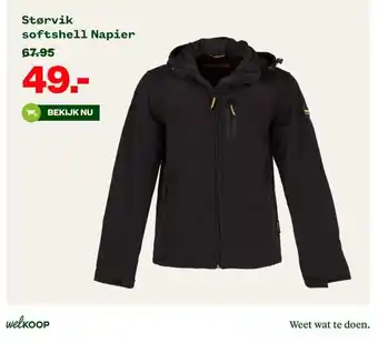 Welkoop Størvik softshell Napier aanbieding