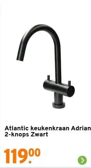 GAMMA Atlantic keukenkraan Adrian 2-knops Zwart aanbieding