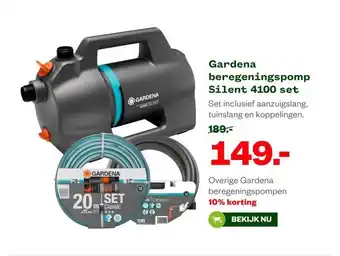 Welkoop Gardena beregeningspomp Silent 4100 set aanbieding