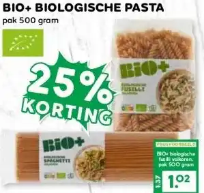 MCD Supermarkt BIO+ BIOLOGISCHE PASTA aanbieding