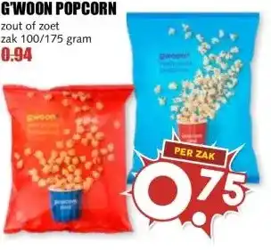 MCD Supermarkt G'WOON POPCORN aanbieding