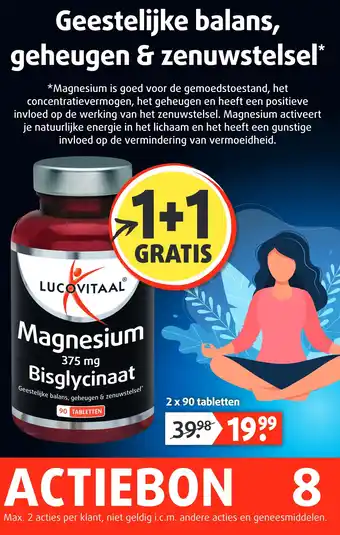 Lucovitaal Magnesium 375 mg Bisglycinaat aanbieding