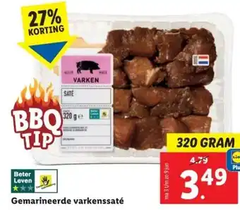 Lidl Gemarineerde varkenssaté aanbieding