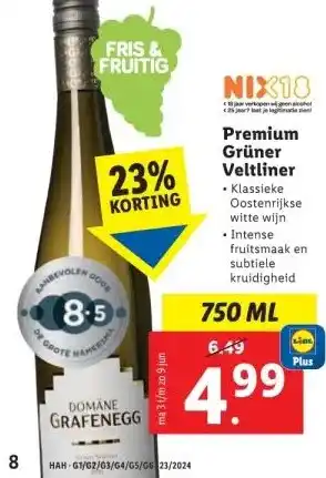 Lidl Premium Grüner Veltliner aanbieding